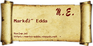 Markó Edda névjegykártya